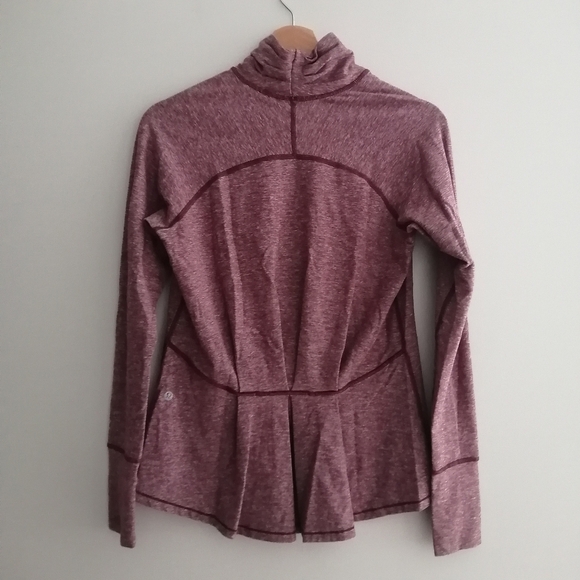 Lululemon Warm Your Core Long Sleeve Pleated Back Bordeaux Burgundy Small - Picture 3 of 16